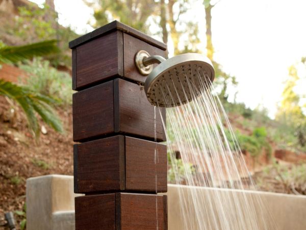 Set up outdoor showers