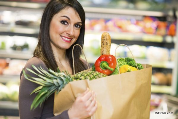 Woman shopping in a supermarket