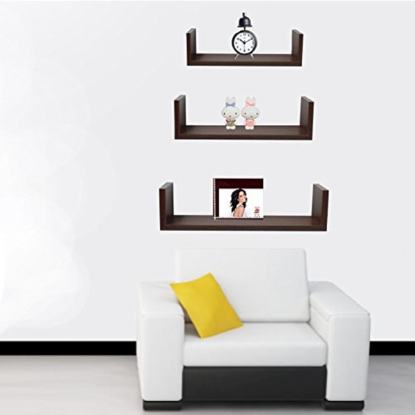 Tray shaped floating shelves