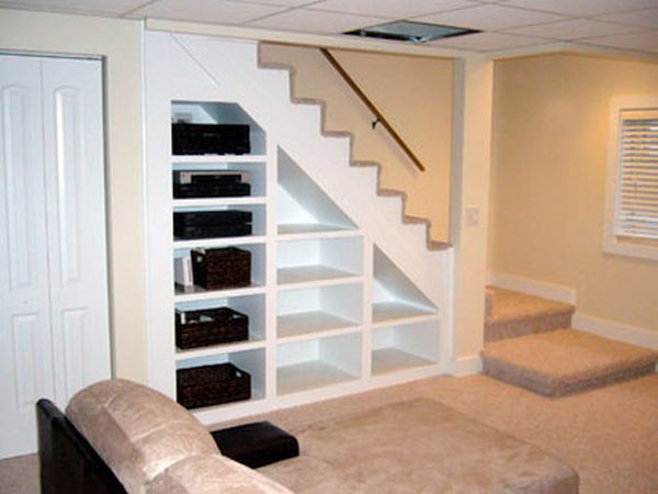 built-in shelves