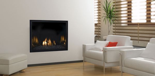 the modern interior design with fireplace (3D)