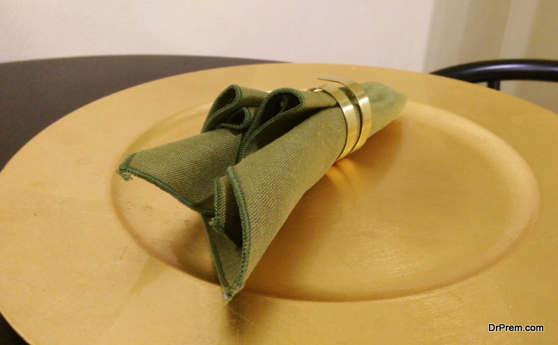 dining table with napkin rings